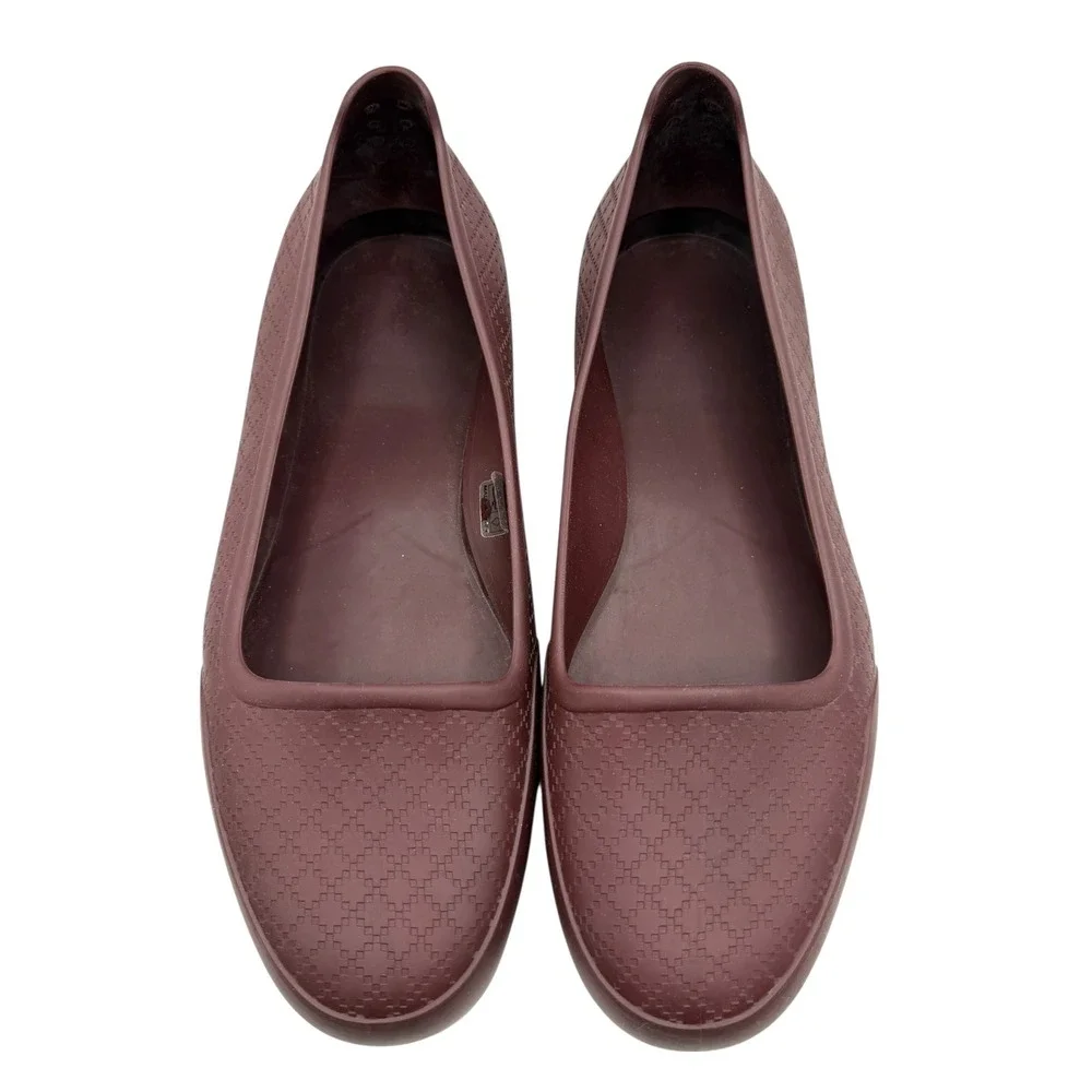 Gucci Shoes Men 9 Burgundy Diamante Rubber Overshoe Cover‎ Loafers Luxury Preppy